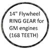18-4516 - Mercruiser 5.0L Petrol Engine Parts Flywheel Ring Gear For 14" GM Flywheel - Replacement (168 Teeth)